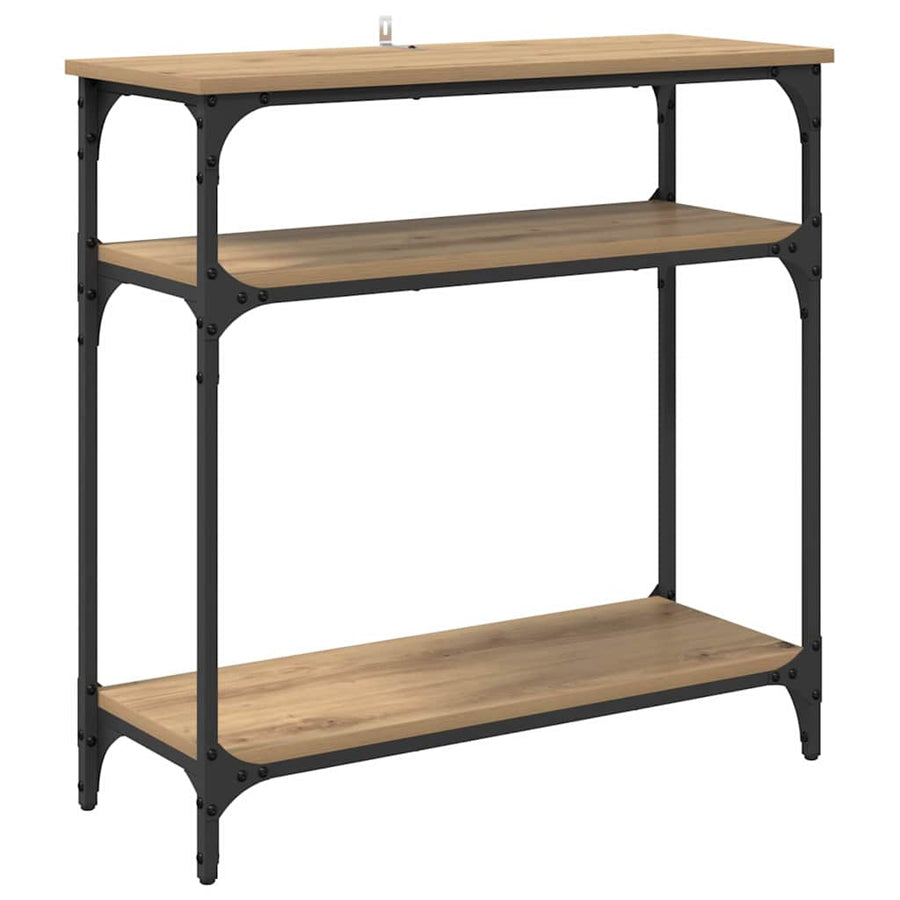 Wandtafel met plank Artisan Eiken 75 x 29 x 75 cm Bewerkt hout