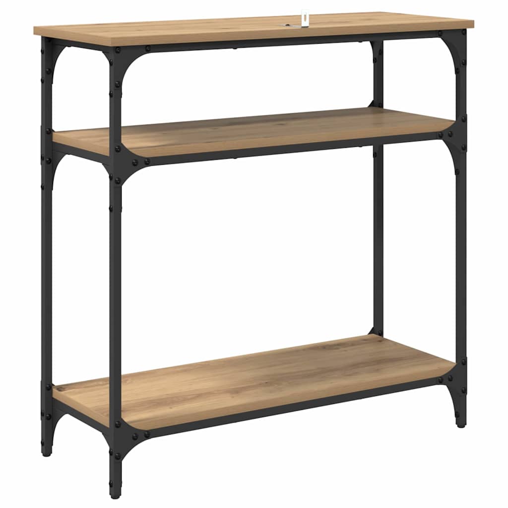 Wandtafel met plank Artisan Eiken 75 x 29 x 75 cm Bewerkt hout