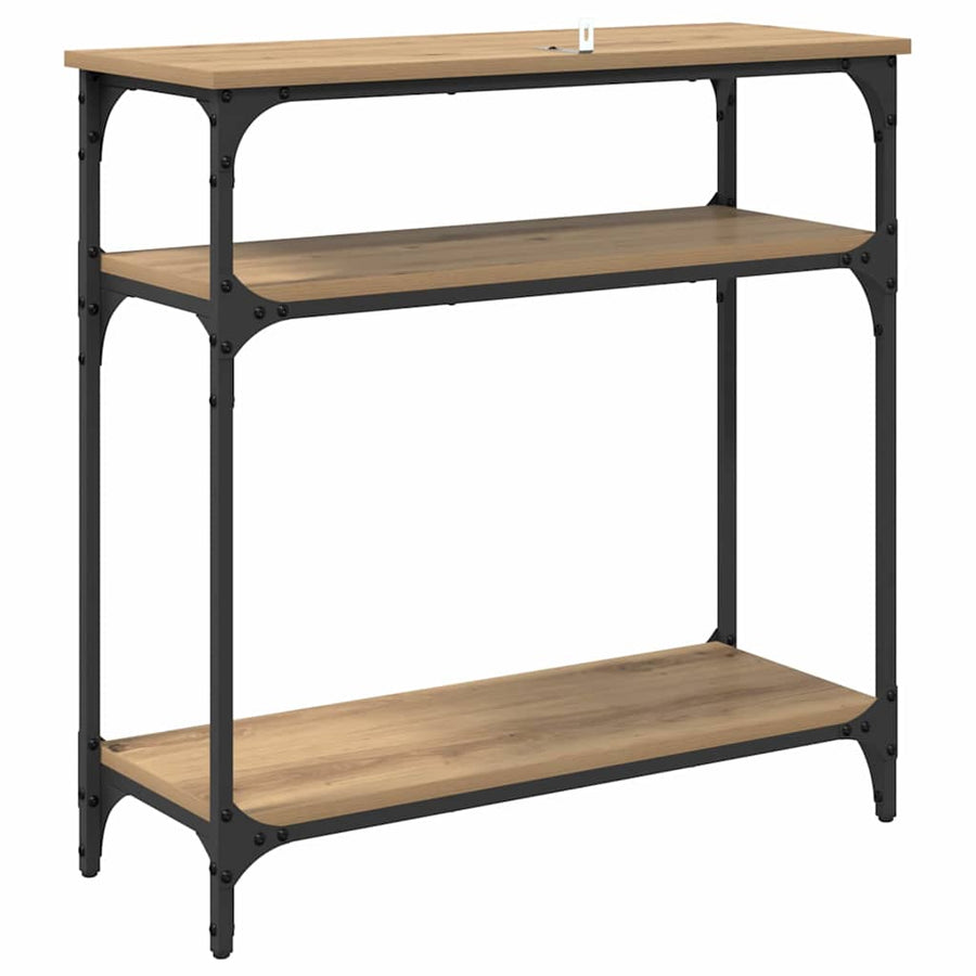 Wandtafel met plank Artisan Eiken 75 x 29 x 75 cm Bewerkt hout