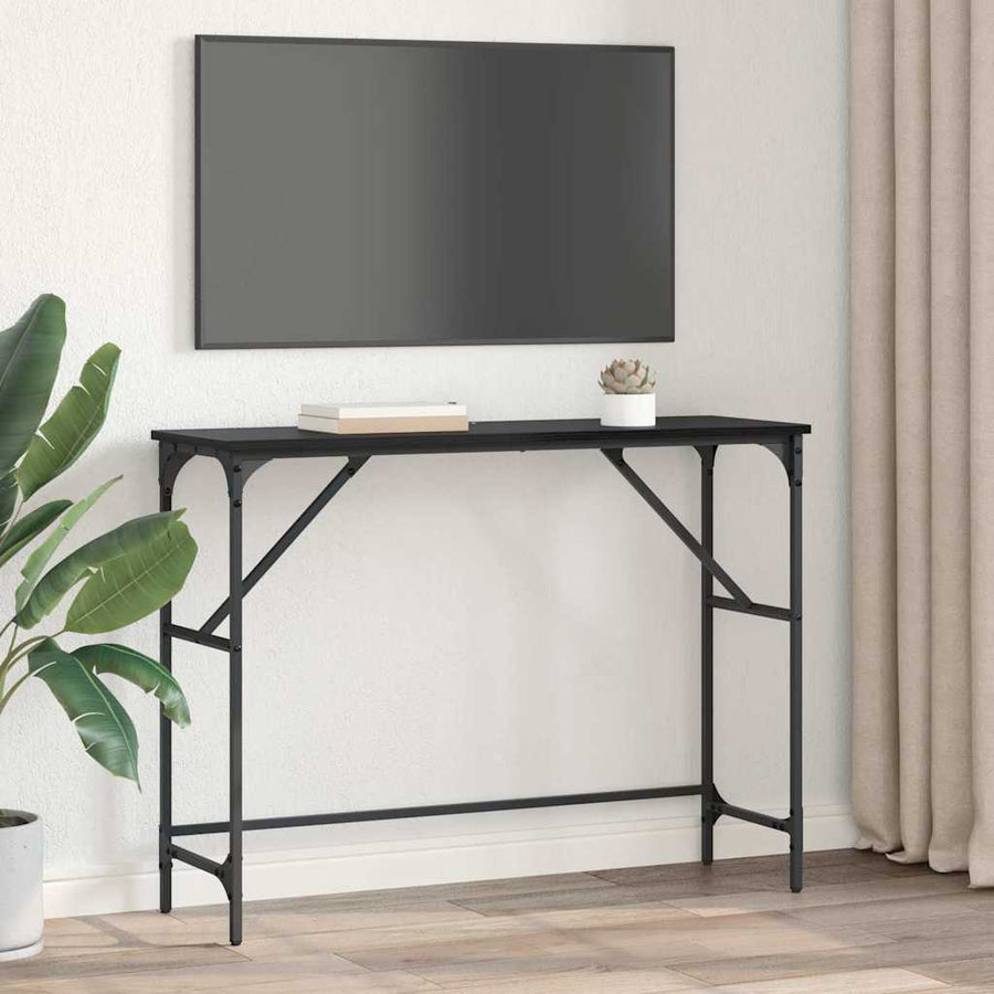 Wandtafel Zwart Eiken 100 x 32 x 75 cm Bewerkt hout