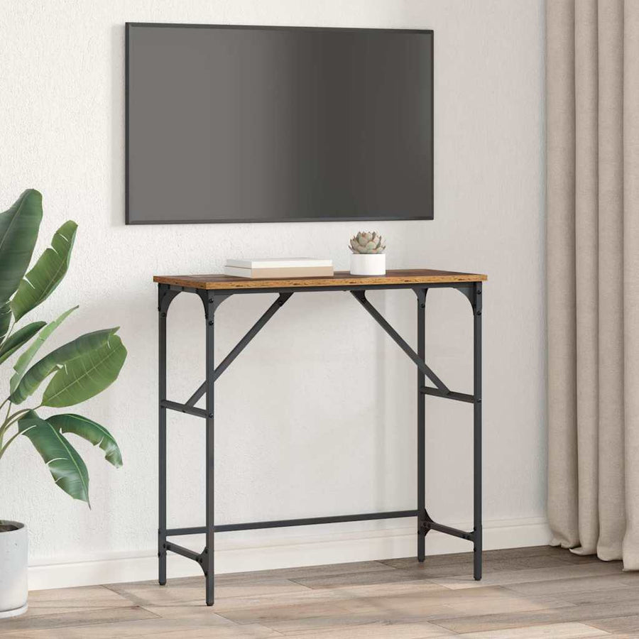 Wandtafel Oudhout 75 x 32 x 75 cm Bewerkt hout