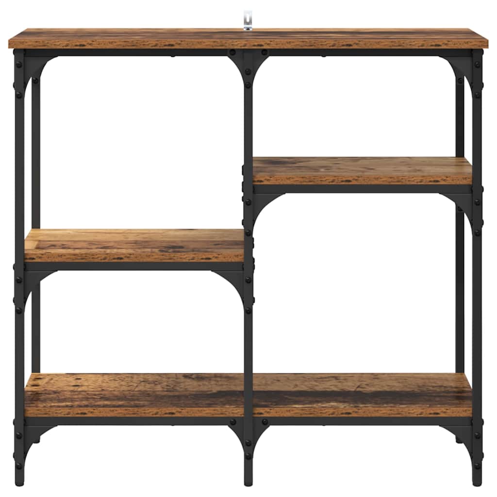 Wandtafel met plank Oud Hout 80 x 29 x 75 cm Bewerkt hout