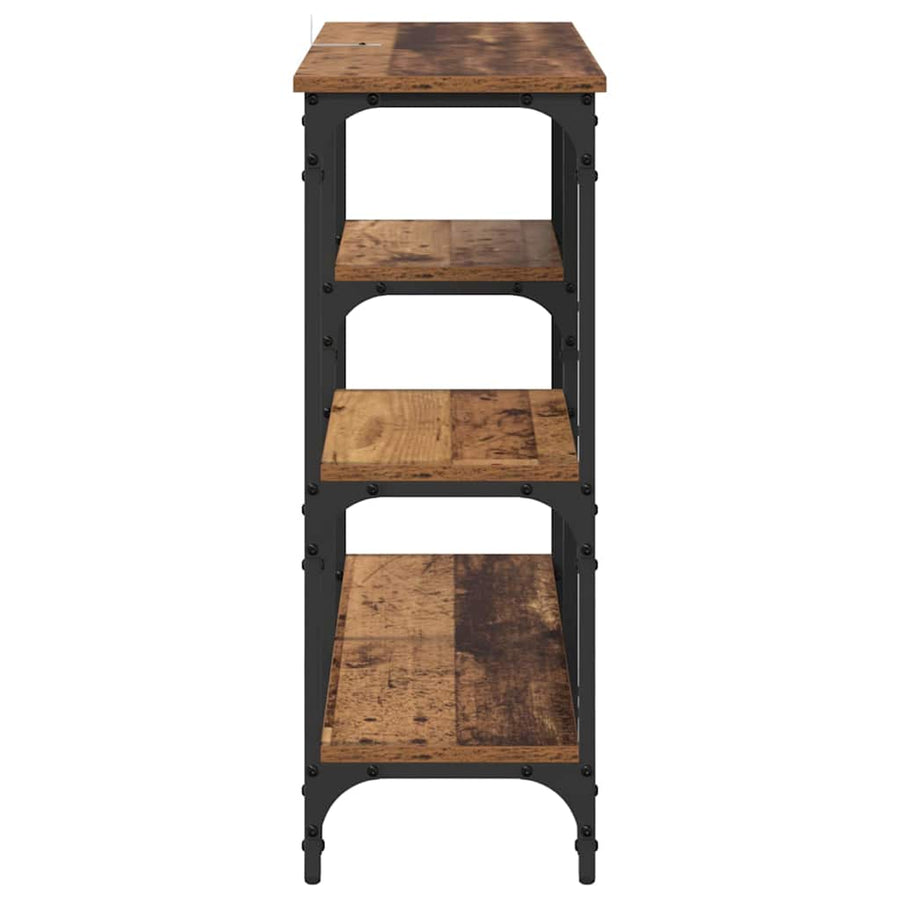 Wandtafel met plank Oud Hout 80 x 29 x 75 cm Bewerkt hout