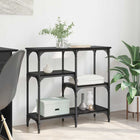 Console Table with Shelf Black Oak 80 x 29 x 75 cm Engineered Wood