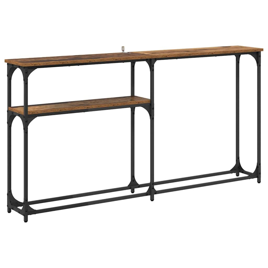 Consoletafel Oud hout 145x22.5x75cm Bewerkt hout