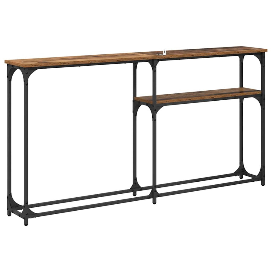 Consoletafel Oud hout 145x22.5x75cm Bewerkt hout