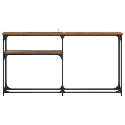 Consoletafel Oud hout 145x22.5x75cm Bewerkt hout