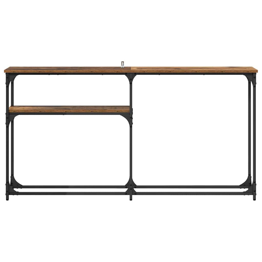 Consoletafel Oud hout 145x22.5x75cm Bewerkt hout