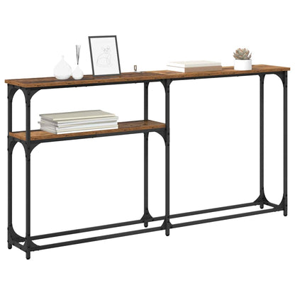 Consoletafel Oud hout 145x22.5x75cm Bewerkt hout