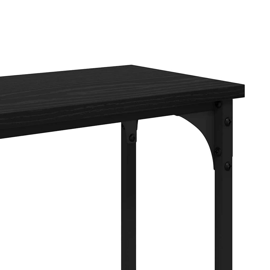 Consoletafel Zwart Eiken 146 x 22,5 x 75 cm Bewerkt hout