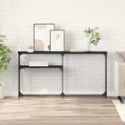 Console Table Black Oak 146 x 22.5 x 75 cm Engineered Wood