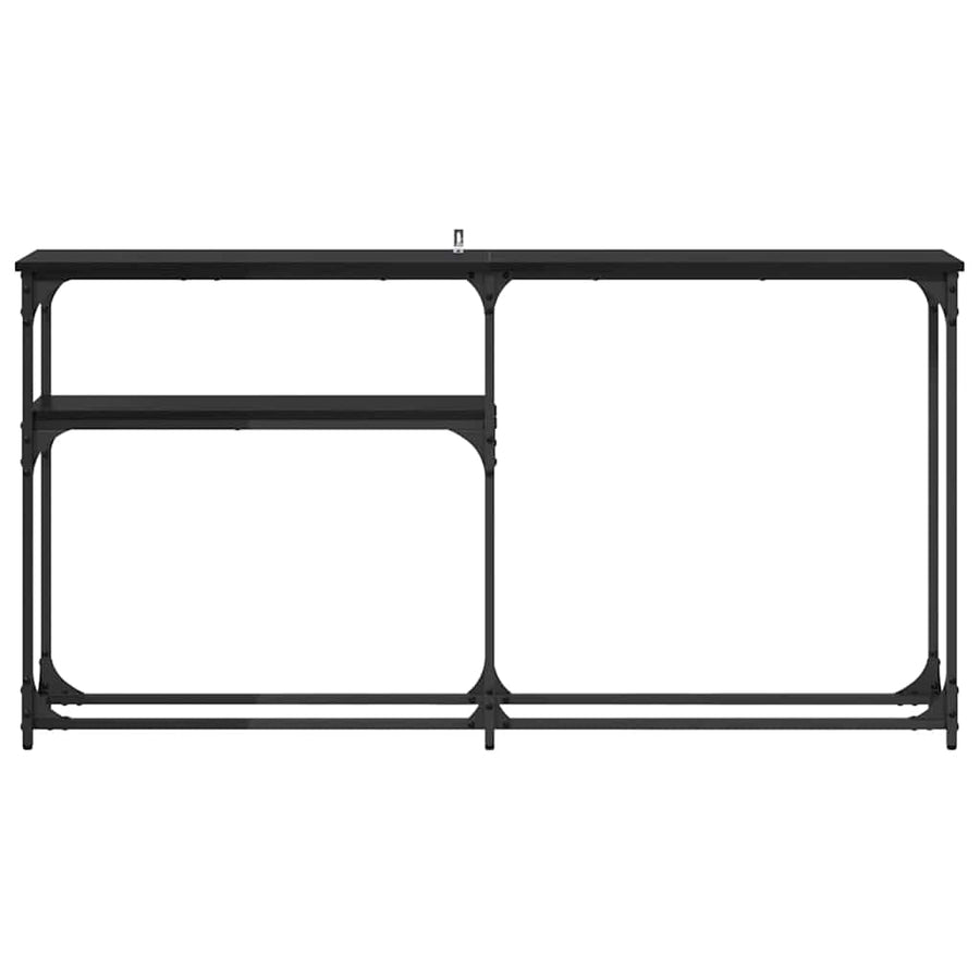 Consoletafel Zwart Eiken 146 x 22,5 x 75 cm Bewerkt hout