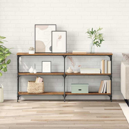 Wandtafel Oud Hout 150 x 29 x 75 cm Geperst Hout en Metaal