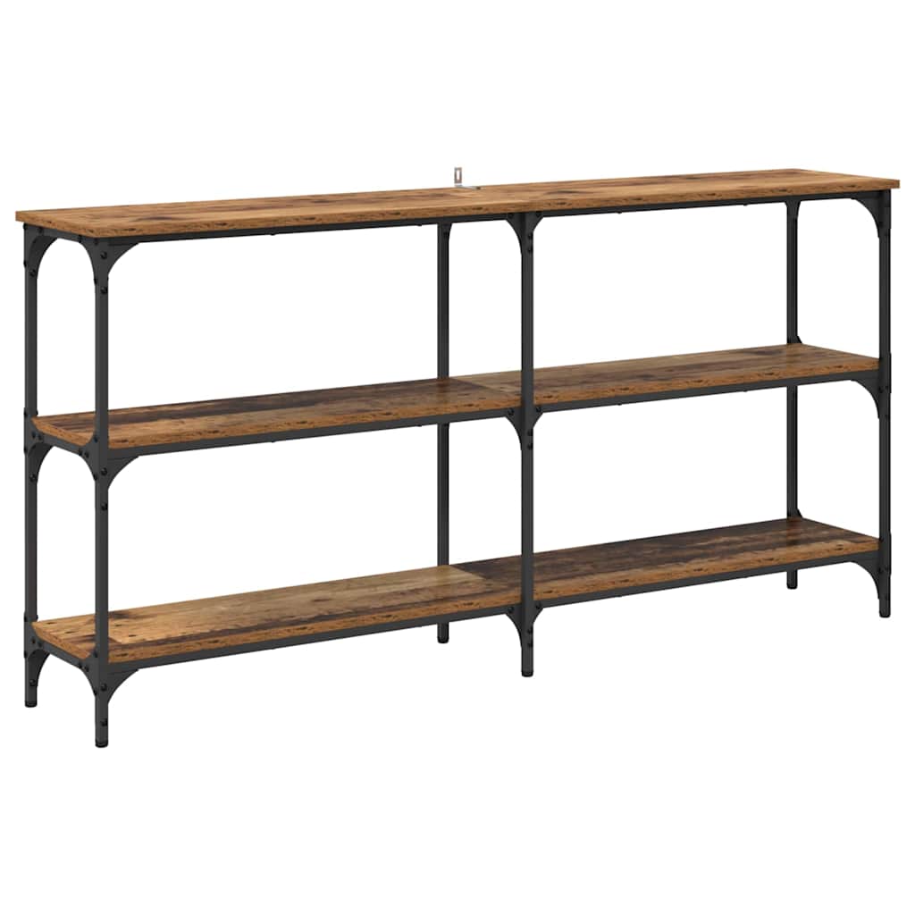 Wandtafel Oud Hout 150 x 29 x 75 cm Geperst Hout en Metaal