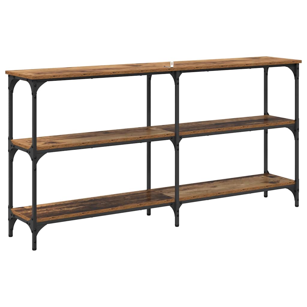 Wandtafel Oud Hout 150 x 29 x 75 cm Geperst Hout en Metaal