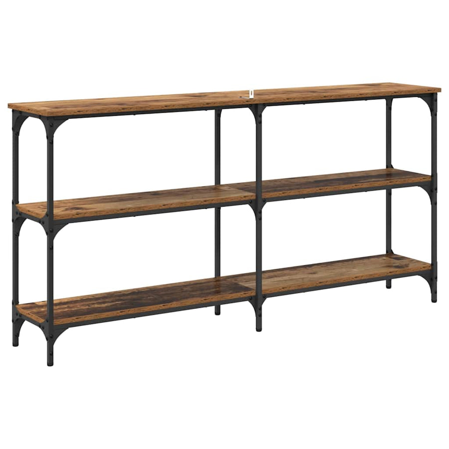 Wandtafel Oud Hout 150 x 29 x 75 cm Geperst Hout en Metaal