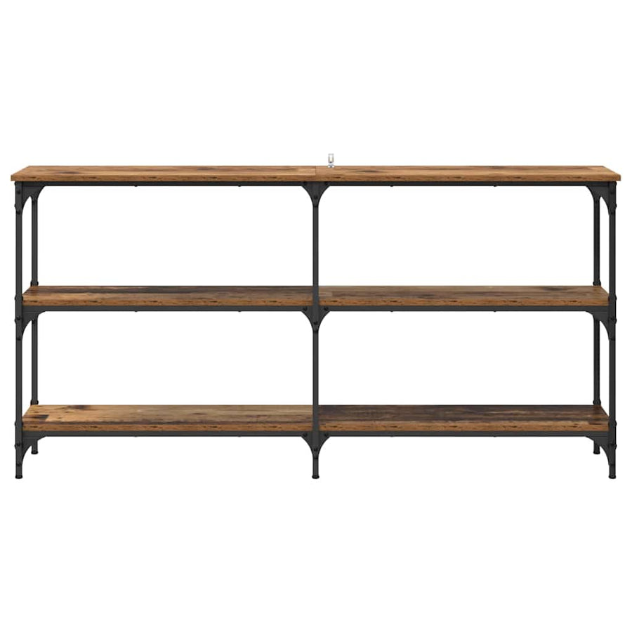 Wandtafel Oud Hout 150 x 29 x 75 cm Geperst Hout en Metaal