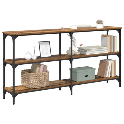 Wandtafel Oud Hout 150 x 29 x 75 cm Geperst Hout en Metaal