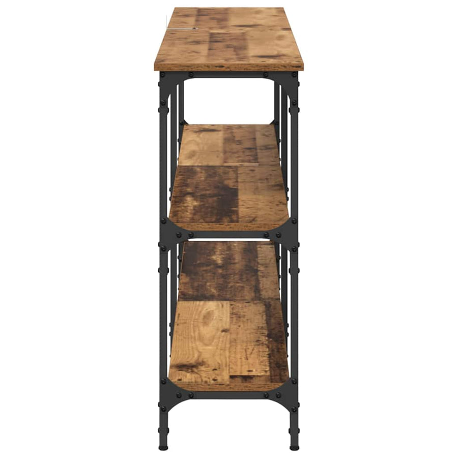 Wandtafel Oud Hout 150 x 29 x 75 cm Geperst Hout en Metaal