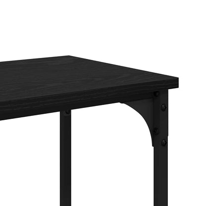 Wandtafel Zwart Eiken 150 x 29 x 75 cm Geperst Hout en Metaal