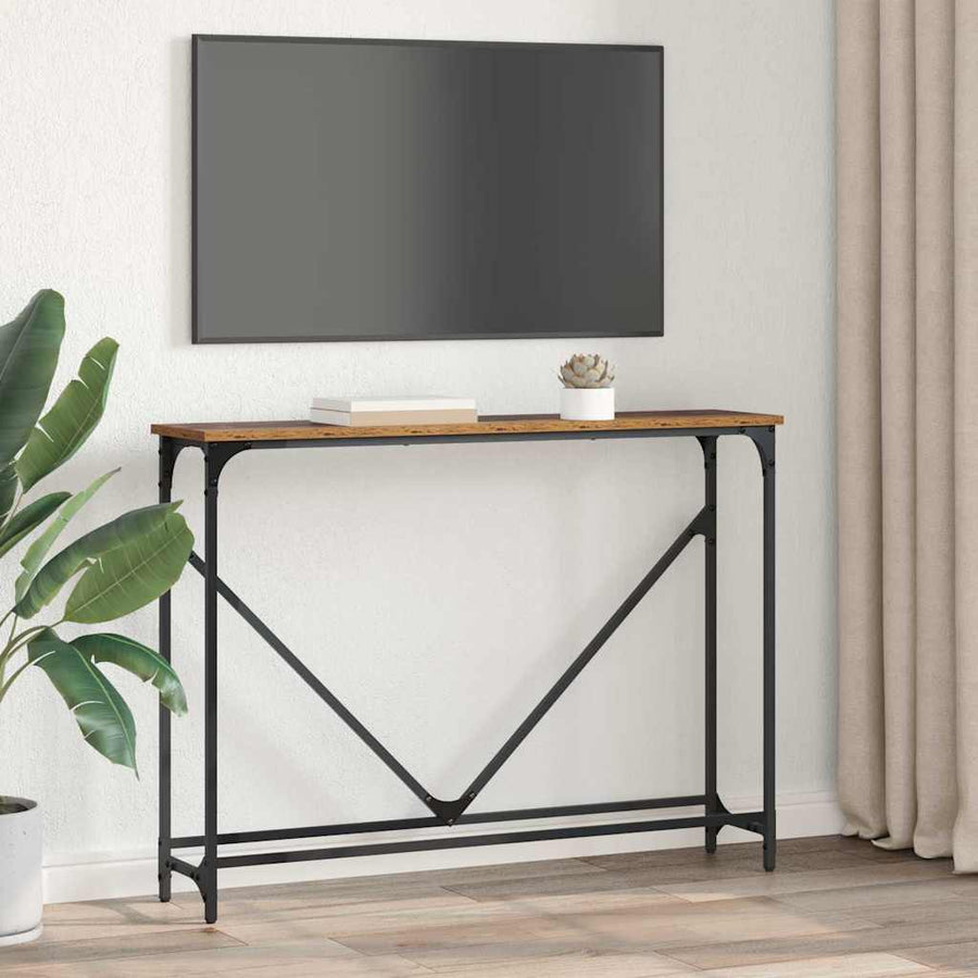 Wandtafel Oud Hout 102 x 23 x 75 cm Bewerkt hout