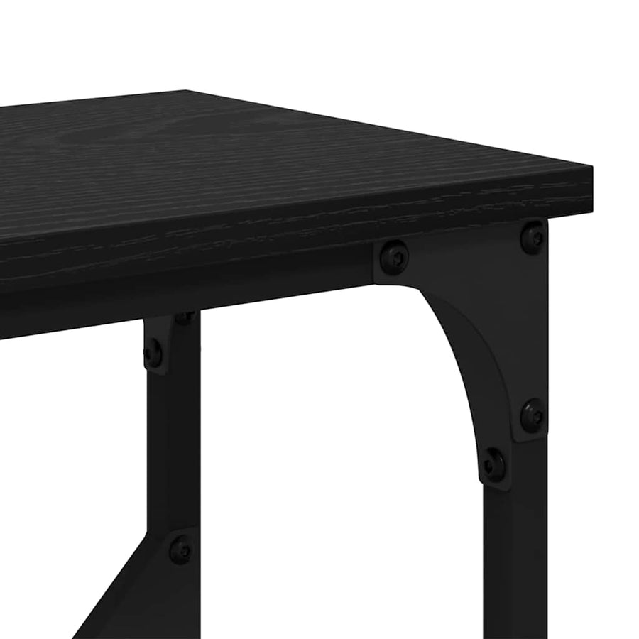 Wandtafel Zwart Eiken 102 x 23 x 75 cm Bewerkt hout