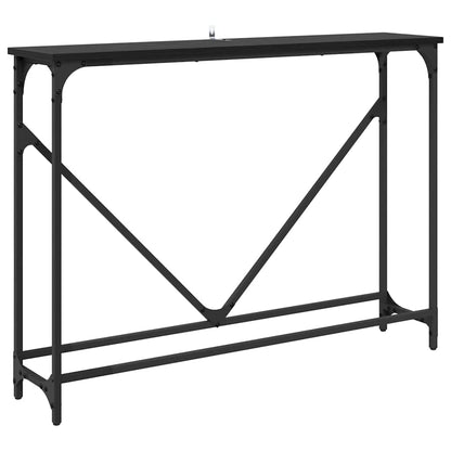 Wandtafel Zwart Eiken 102 x 23 x 75 cm Bewerkt hout