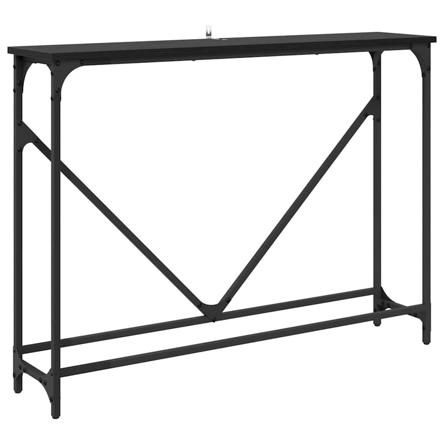 Wandtafel Zwart Eiken 102 x 23 x 75 cm Bewerkt hout