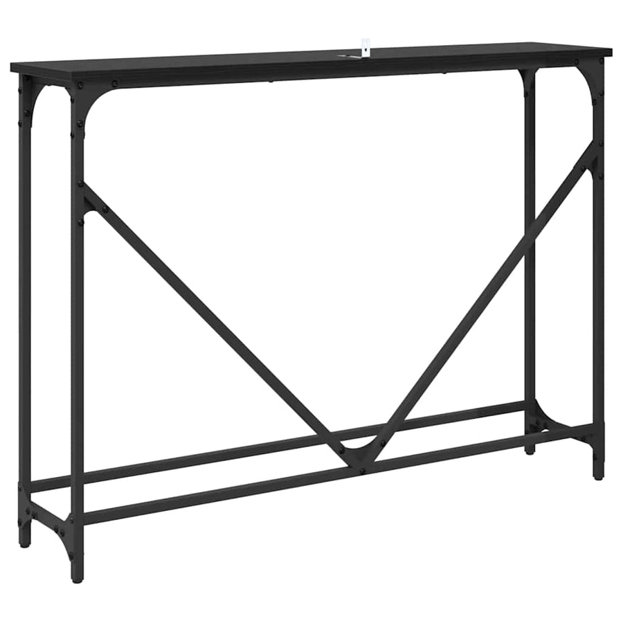 Wandtafel Zwart Eiken 102 x 23 x 75 cm Bewerkt hout