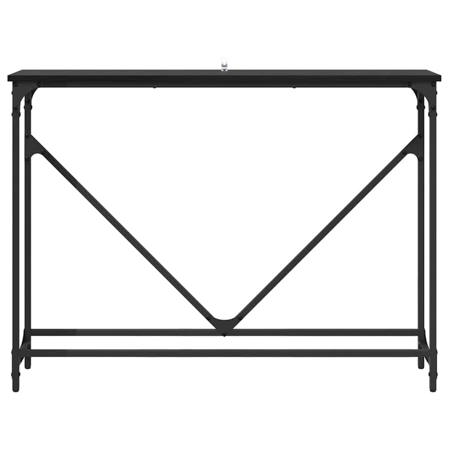 Wandtafel Zwart Eiken 102 x 23 x 75 cm Bewerkt hout