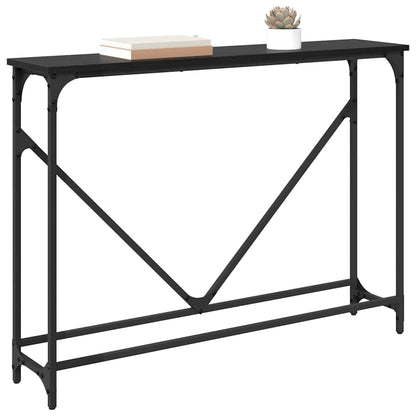 Wandtafel Zwart Eiken 102 x 23 x 75 cm Bewerkt hout