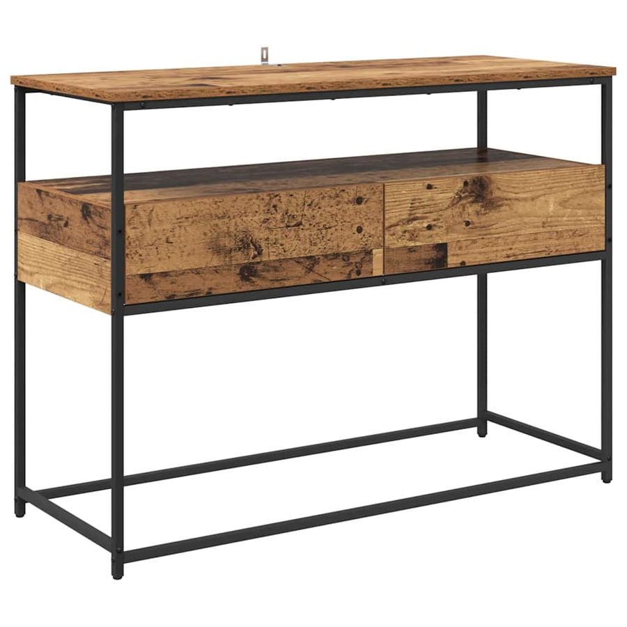 Wandtafel met lade Oud Hout 100 x 40 x 75 cm Bewerkt hout