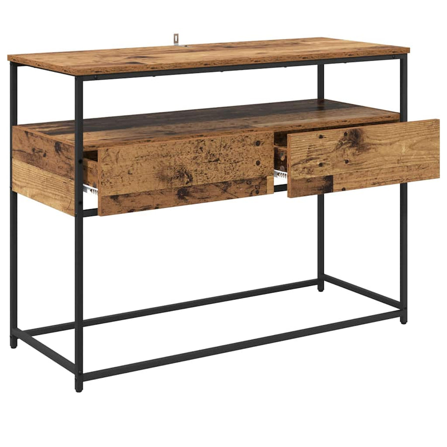 Wandtafel met lade Oud Hout 100 x 40 x 75 cm Bewerkt hout