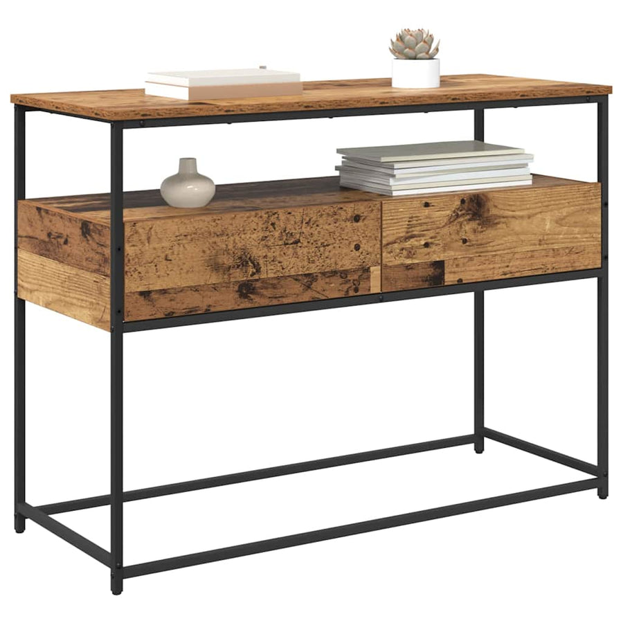Wandtafel met lade Oud Hout 100 x 40 x 75 cm Bewerkt hout