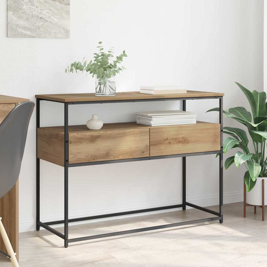 Wandtafel met lade Artisan Eiken 100 x 40 x 75 cm Bewerkt hout