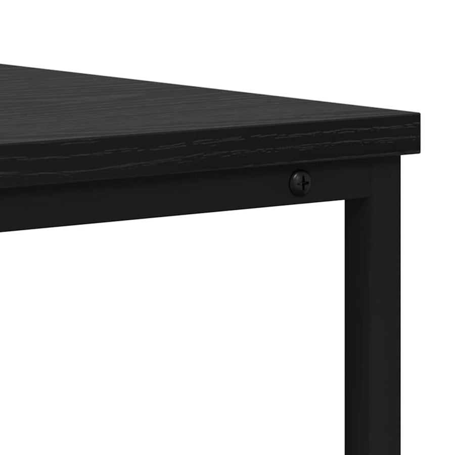 Wandtafel Zwart Eiken 100 x 40 x 75 cm Geperst Hout en Metaal