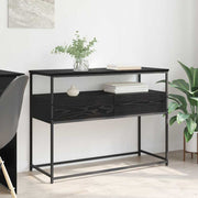 Wandtafel met lade zwart eiken 100x40x75 cm
