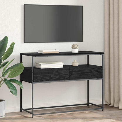 Wandtafel Zwart Eiken 100 x 40 x 75 cm Geperst Hout en Metaal