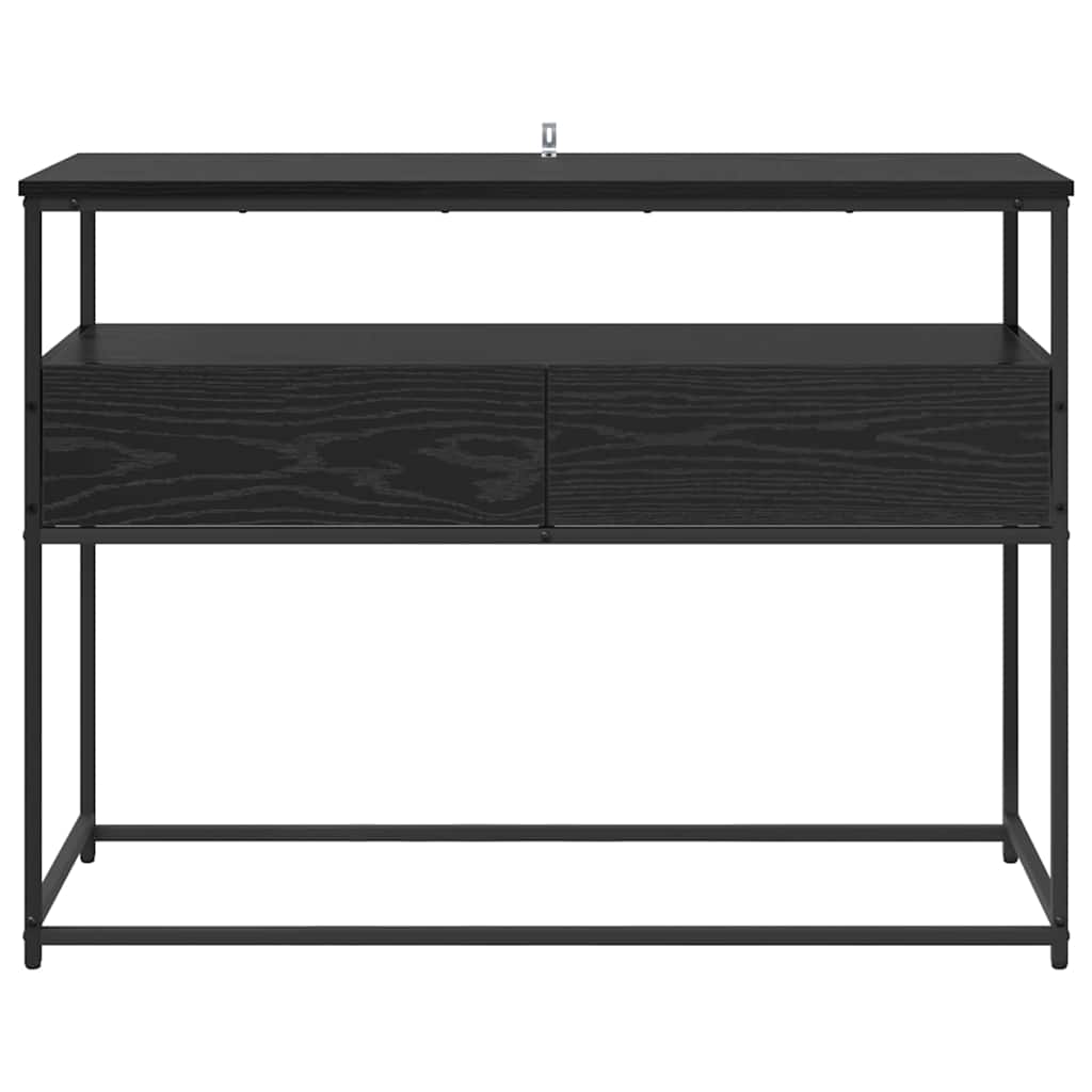Wandtafel Zwart Eiken 100 x 40 x 75 cm Geperst Hout en Metaal