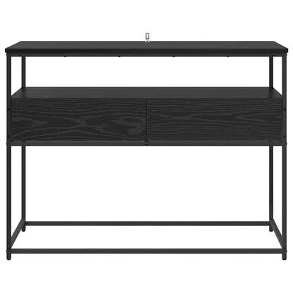 Wandtafel Zwart Eiken 100 x 40 x 75 cm Geperst Hout en Metaal