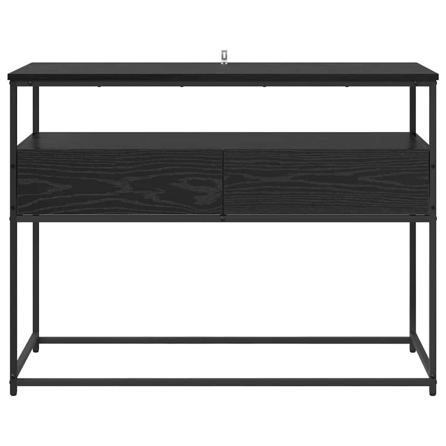 Wandtafel Zwart Eiken 100 x 40 x 75 cm Geperst Hout en Metaal