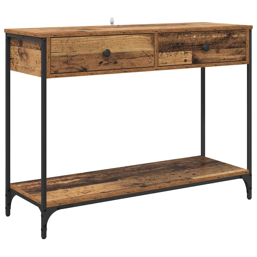 Wandtafel met lade Oud Hout 100 x 34,5 x 75 cm Bewerkt hout