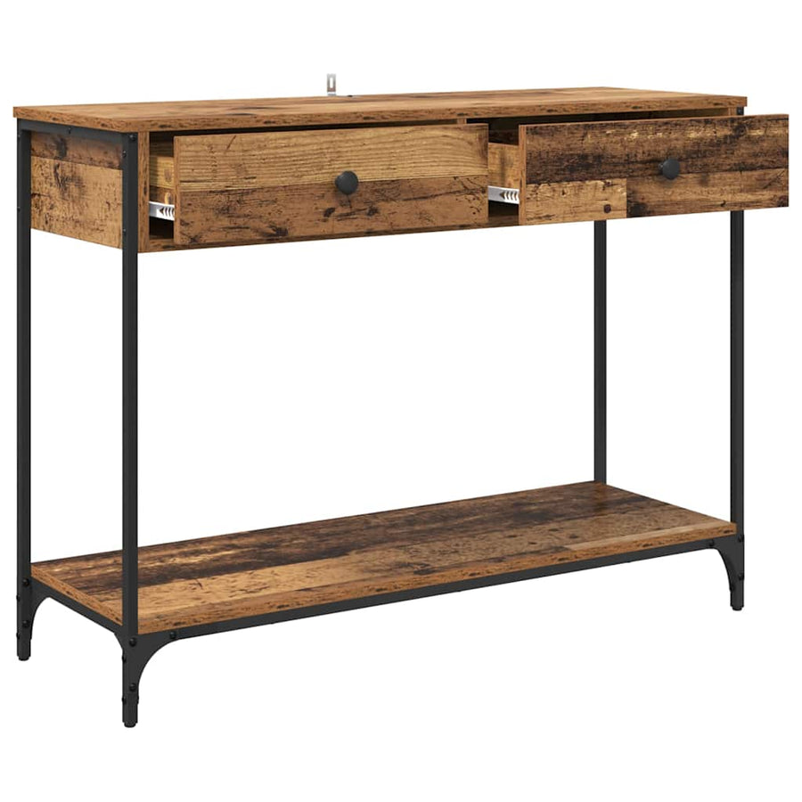 Wandtafel met lade Oud Hout 100 x 34,5 x 75 cm Bewerkt hout