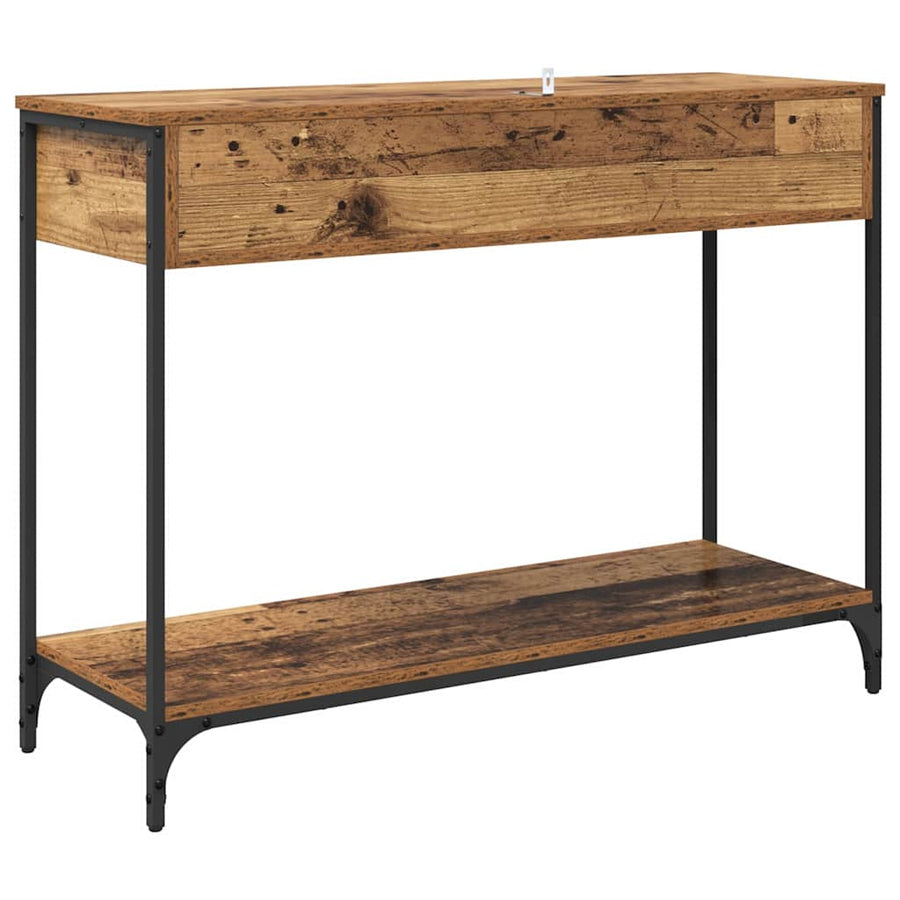 Wandtafel met lade Oud Hout 100 x 34,5 x 75 cm Bewerkt hout