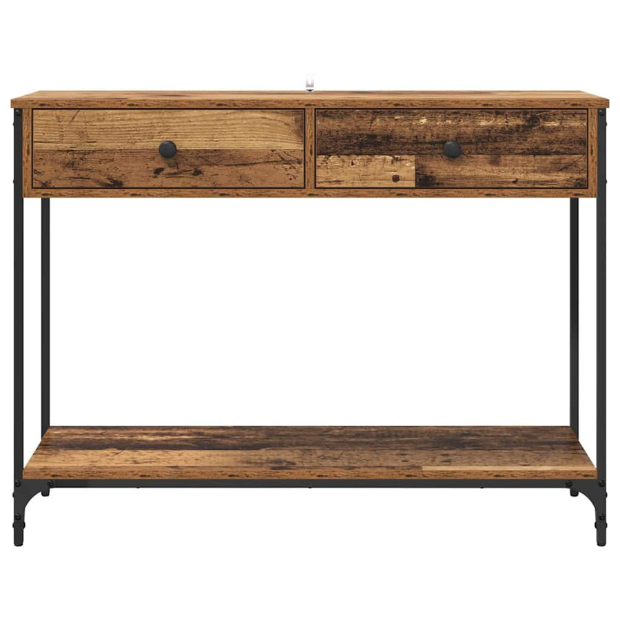 Wandtafel met lade Oud Hout 100 x 34,5 x 75 cm Bewerkt hout