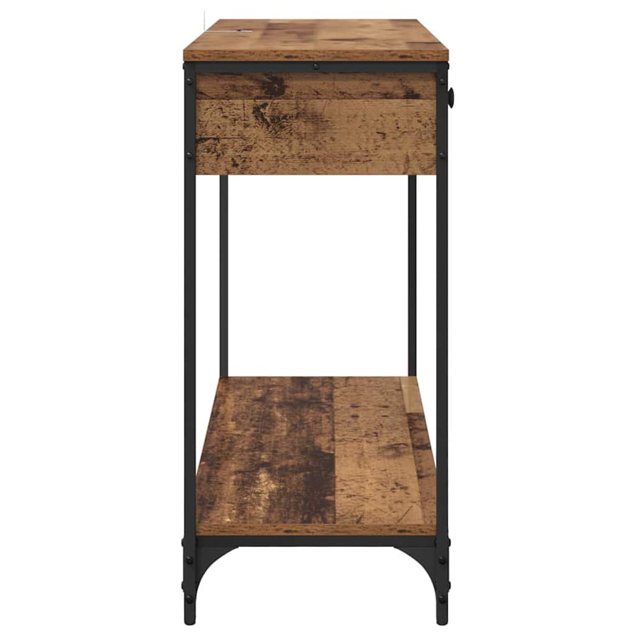 Wandtafel met lade Oud Hout 100 x 34,5 x 75 cm Bewerkt hout