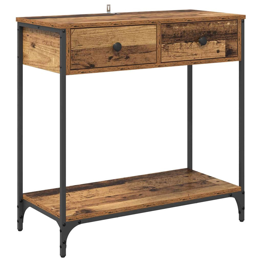 Wandtafel met lade Oud Hout 75 x 34,5 x 75 cm Bewerkt hout