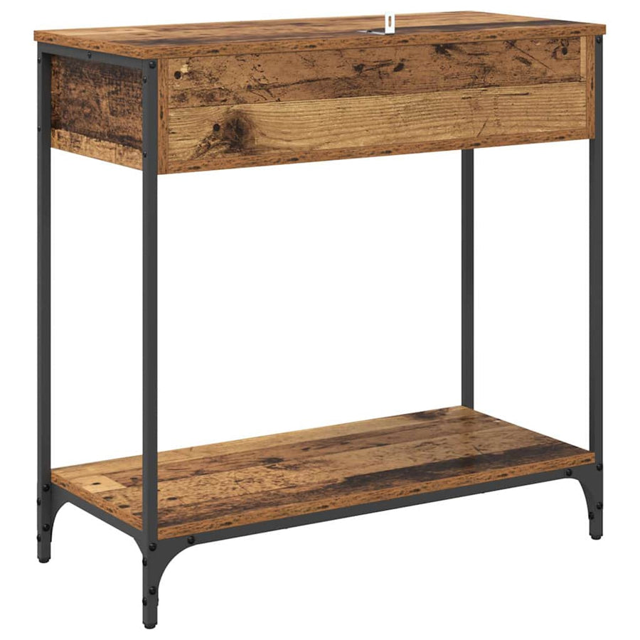Wandtafel met lade Oud Hout 75 x 34,5 x 75 cm Bewerkt hout
