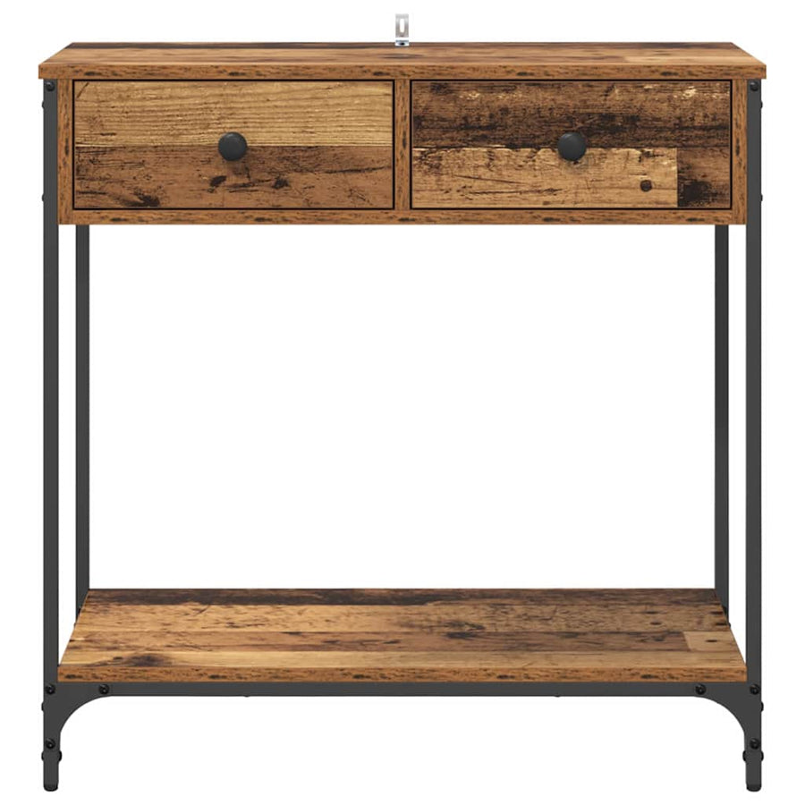 Wandtafel met lade Oud Hout 75 x 34,5 x 75 cm Bewerkt hout