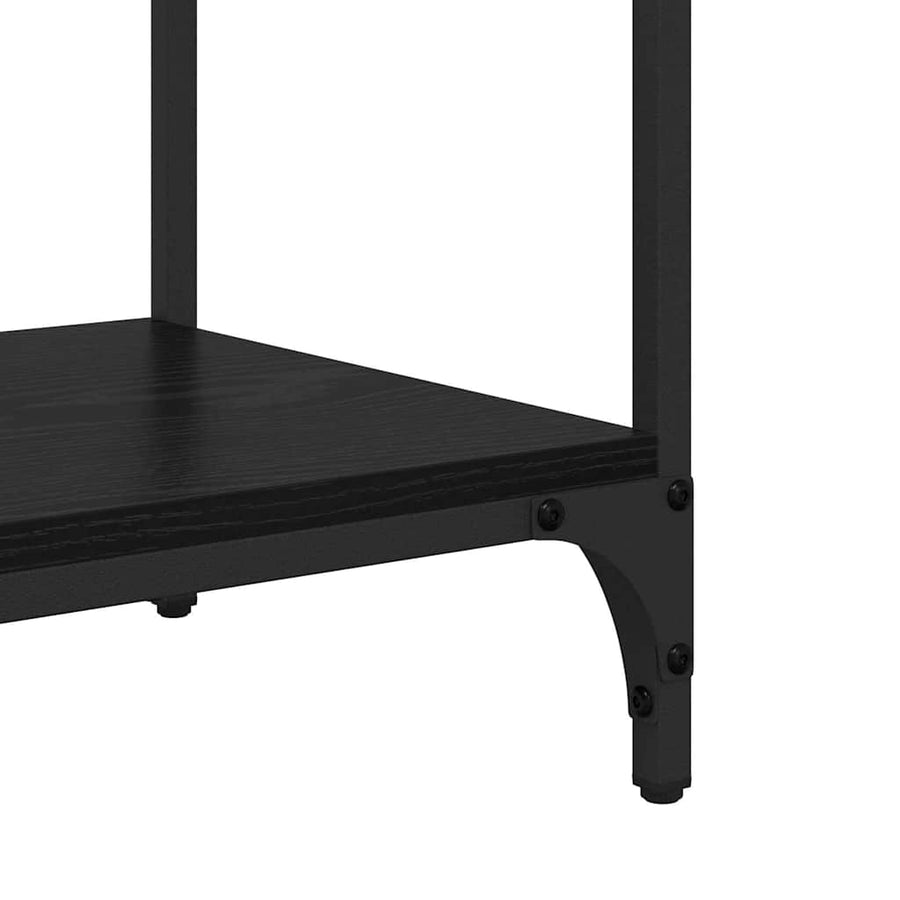 Wandtafel met lade Zwart Eiken 75 x 34,5 x 75 cm Bewerkt hout